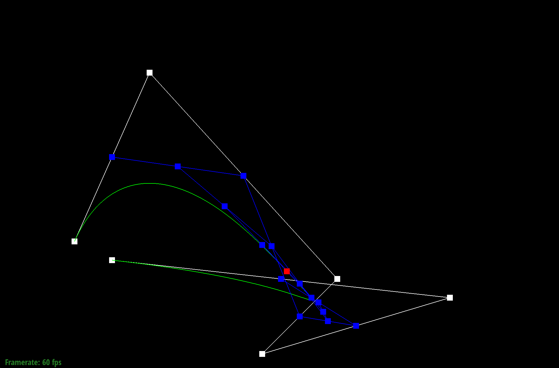 Bezier curve 6 step Casteljau