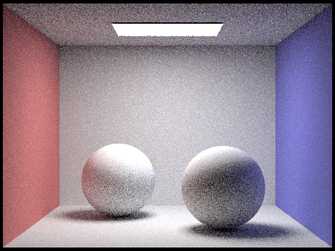 Spheres rendered with 8 samples per pixel