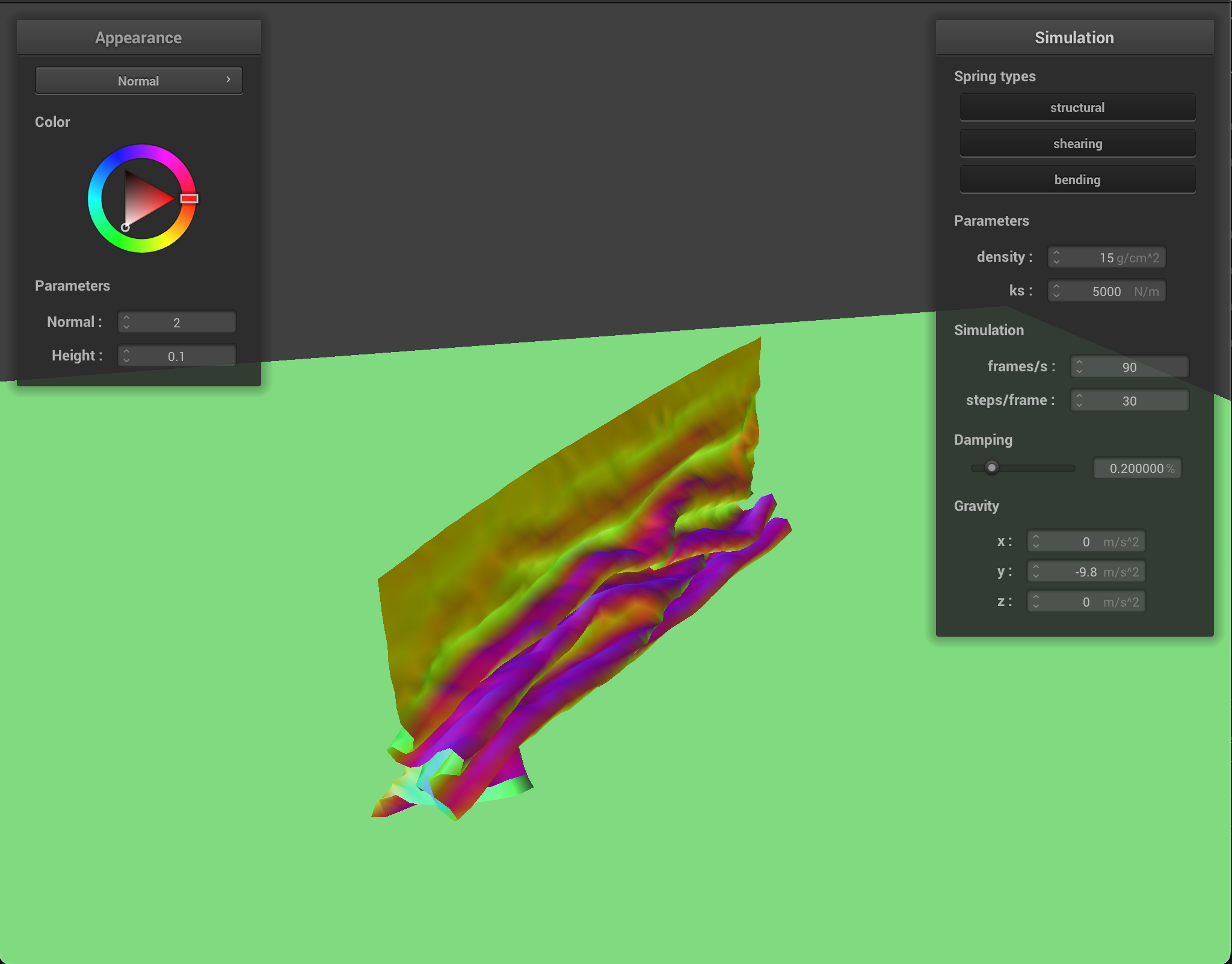 Self-collision with density set to 15