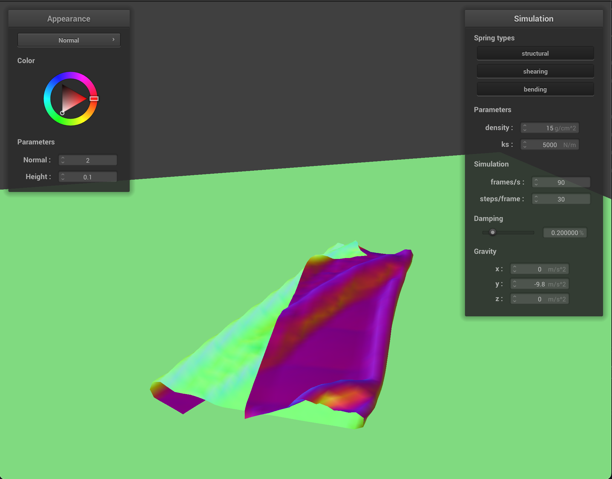 Self-collision at step: end