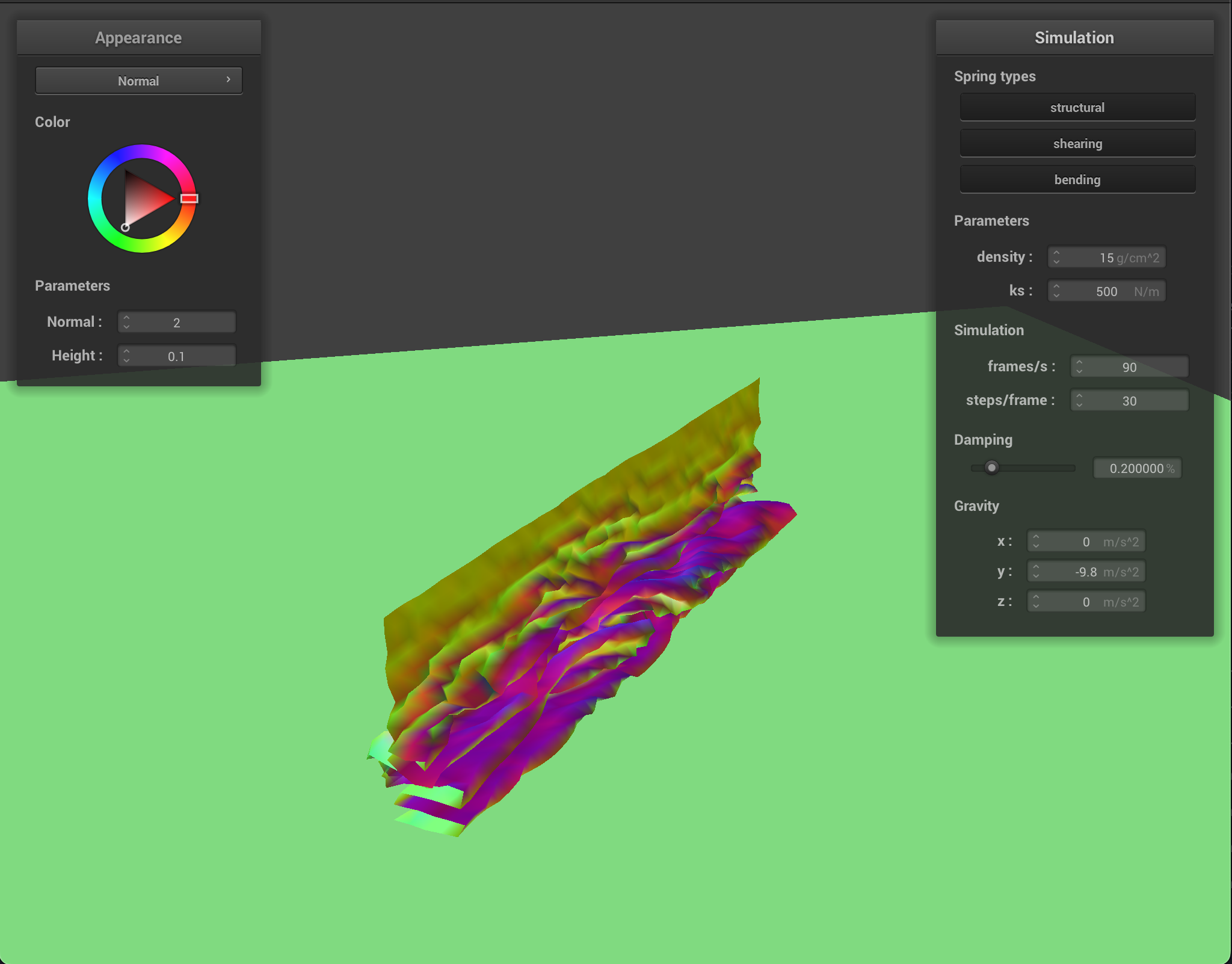 Self-collision with ks set to 500