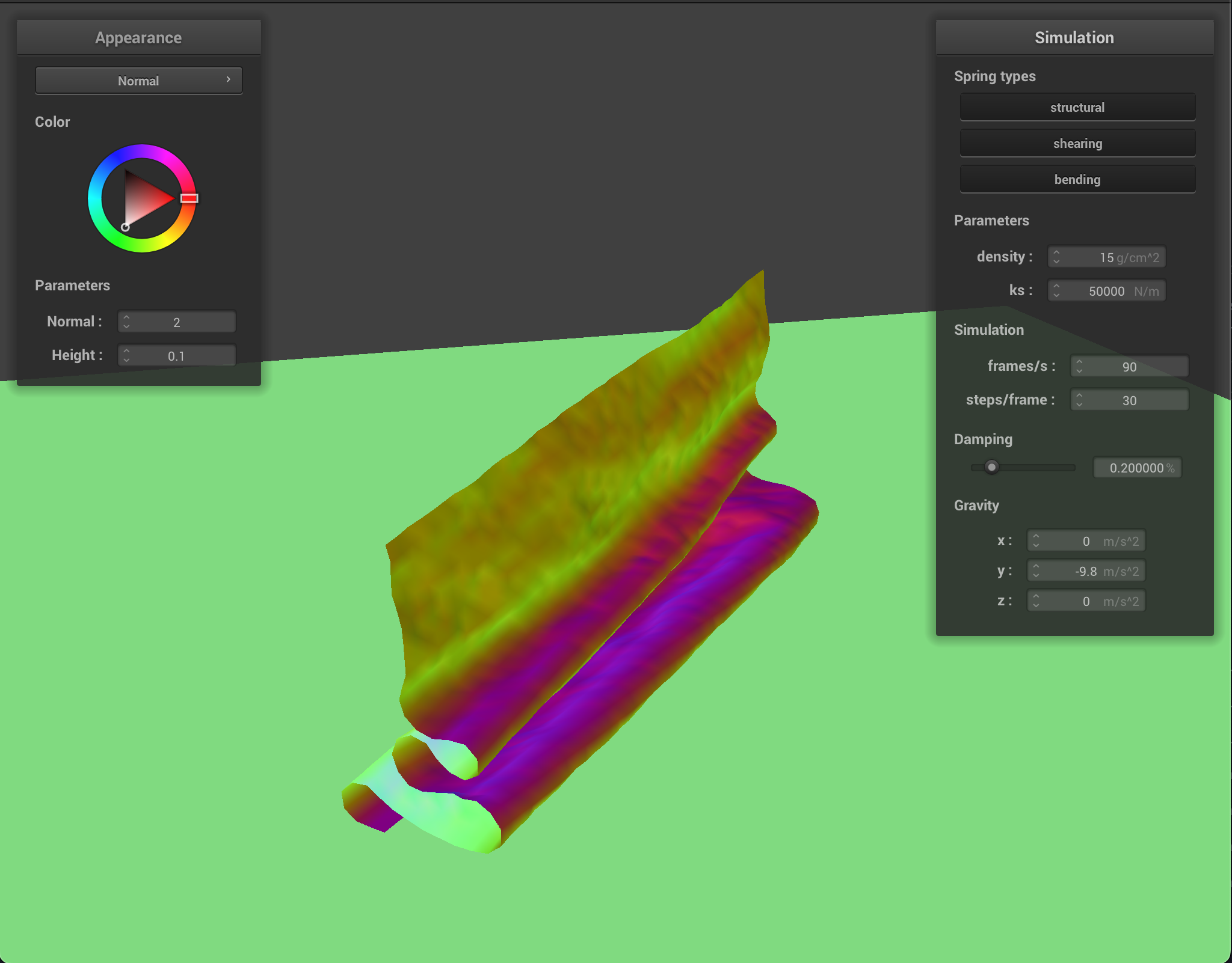 Self-collision with ks set to 50000
