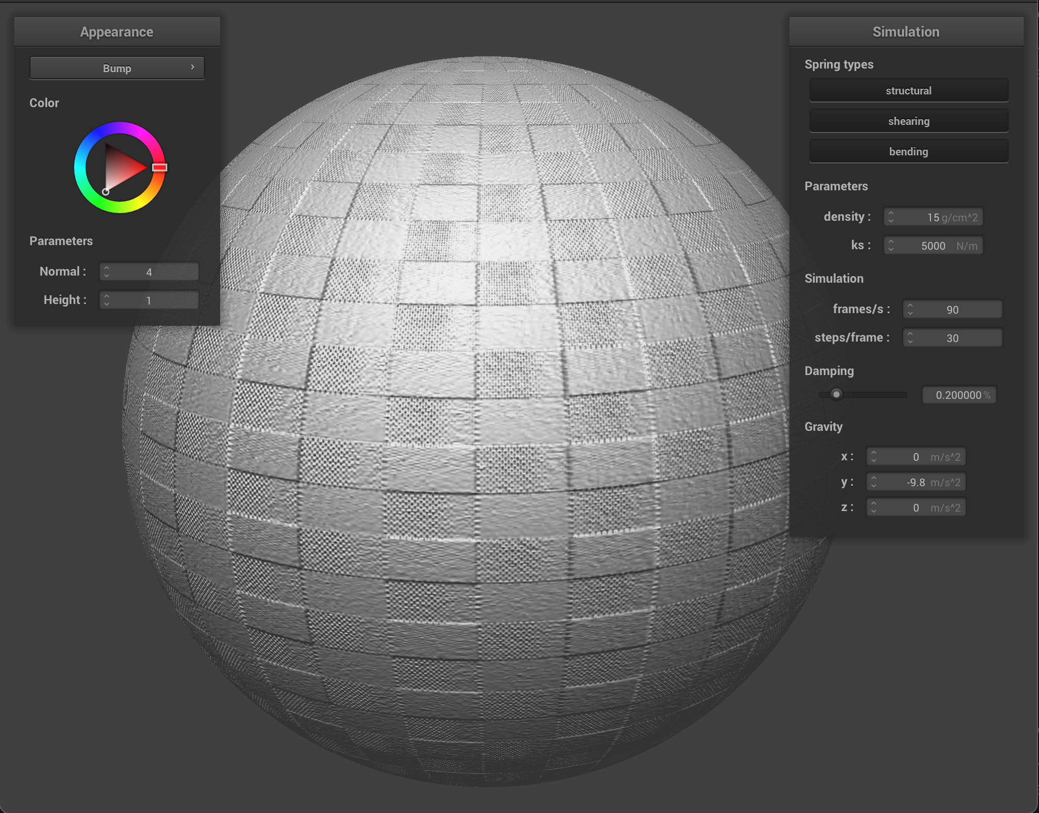 Bump mapping with sphere coarseness = 128