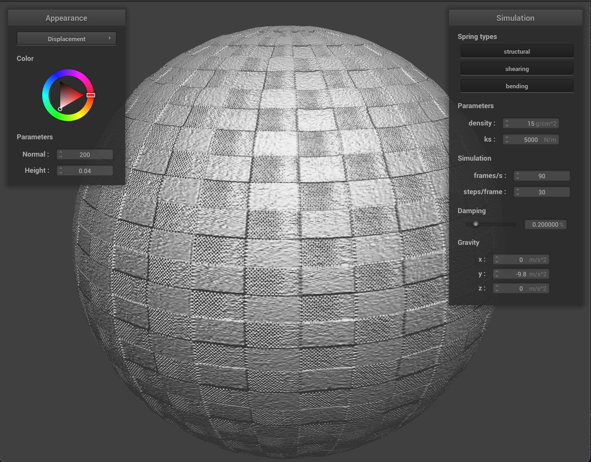 Displacement mapping with sphere coarseness = 128